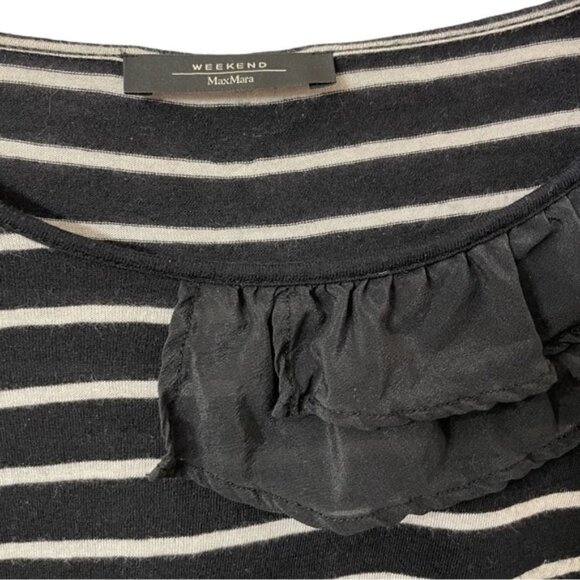 Maxmara Weekend striped long sleeve wool blend top - Picture 2 of 7